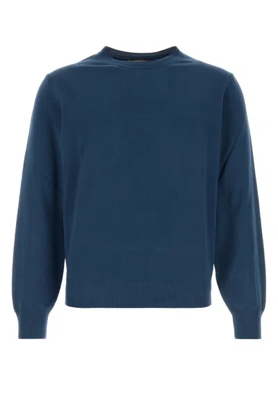 Canali Navy Blue Cotton Sweater