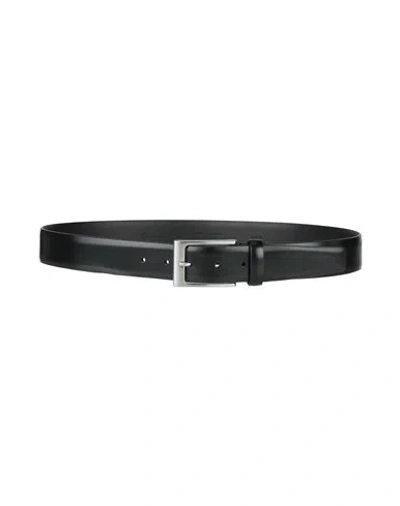 Canali Man Belt Black Size 43 Leather