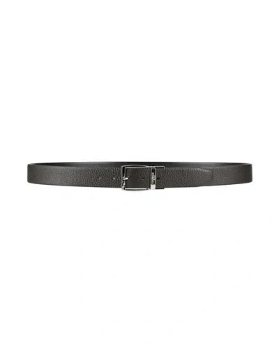 Canali Man Belt Dark Brown Size 45.5 Leather