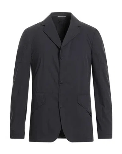 Canali Man Blazer Steel Grey Size 38 Cotton, Polyester In Black
