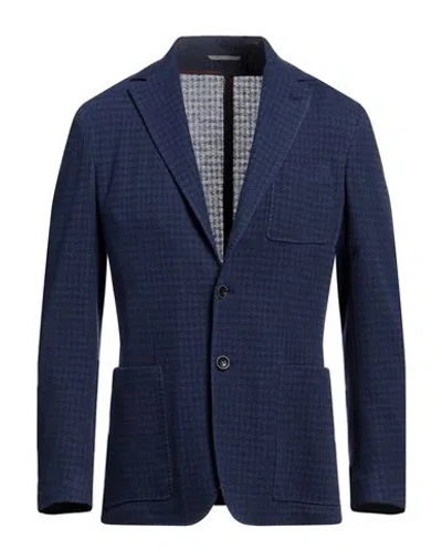 Canali Man Blazer Blue Size 40 Cotton, Polyester