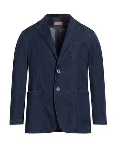 Canali Man Blazer Blue Size 42 Cotton, Polyester, Elastane