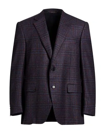 Canali Man Blazer Blue Size 50 Wool In Multi