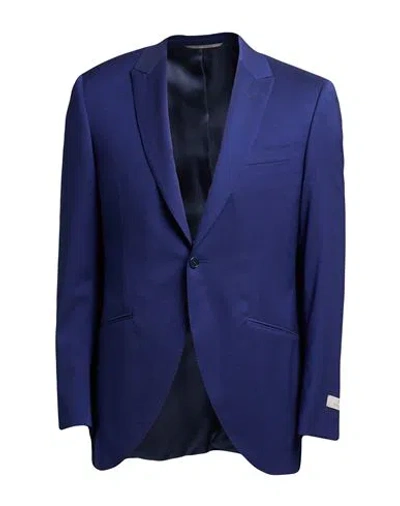 Canali Man Blazer Bright Blue Size 42 Wool