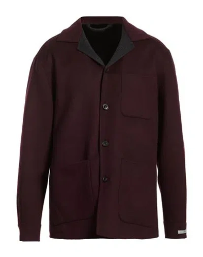 Canali Man Blazer Burgundy Size 44 Wool, Polyamide