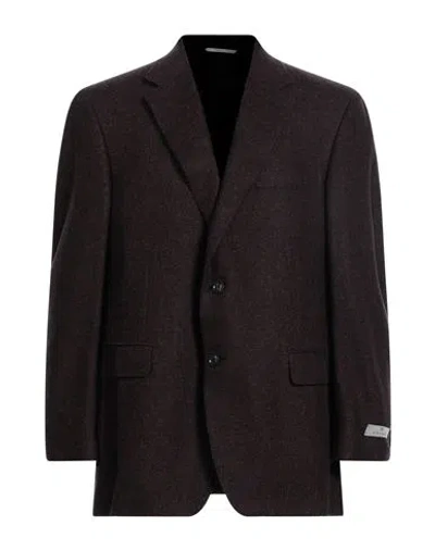Canali Man Blazer Burgundy Size 50 Cashmere, Silk In Red