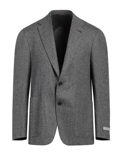 Canali Man Blazer Charcoal Size 44 Wool, Cashmere
