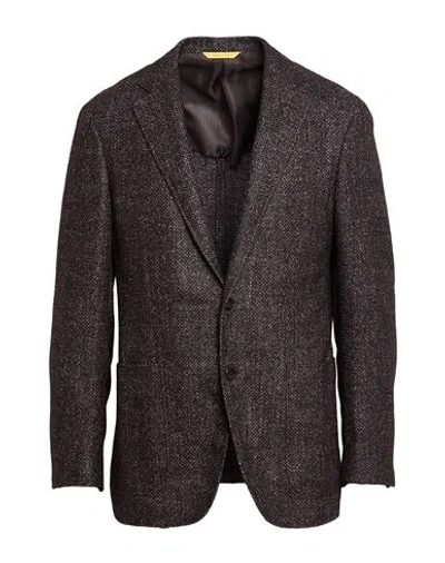 Canali Man Blazer Dark Brown Size 36 Baby Alpaca Wool, Wool, Polyamide