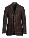 Canali Man Blazer Burgundy Size 40 Wool, Polyamide In Brown