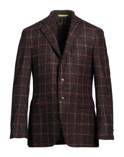 CANALI CANALI MAN BLAZER DARK BROWN SIZE 40 ALPACA WOOL, WOOL, POLYAMIDE