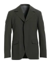 Canali Man Blazer Dark Green Size 42 Wool, Polyamide, Elastane In Green