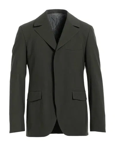 Canali Man Blazer Dark Green Size 42 Wool, Polyamide, Elastane