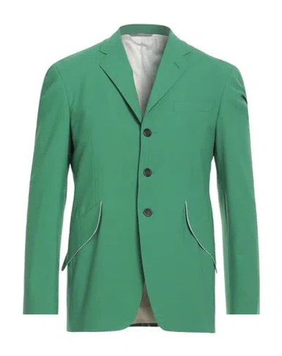 Canali Man Blazer Emerald Green Size 38 Wool, Polyamide, Elastane