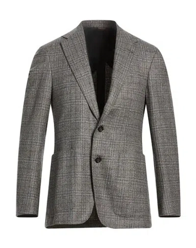 Canali Man Blazer Grey Size 36 Wool, Polyester
