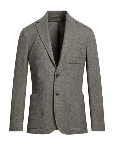 Canali Man Blazer Grey Size 44 Silk, Cashmere In Gray