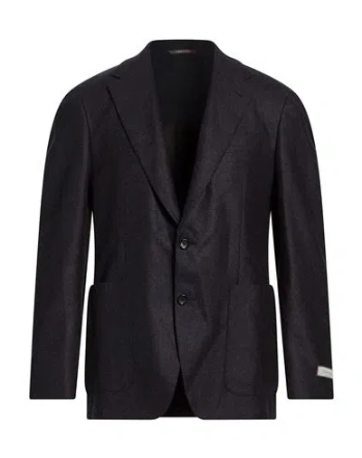 Canali Man Blazer Midnight Blue Size 44 Wool In Black