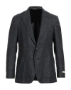 Canali Man Blazer Midnight Blue Size 44 Wool, Silk, Linen In Blue