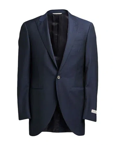 Canali Man Blazer Midnight Blue Size 46 Wool