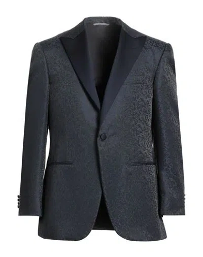 Canali Man Blazer Midnight Blue Size 48 Polyester, Wool