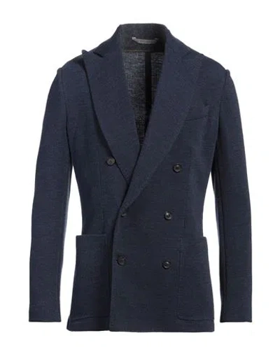 Canali Man Blazer Navy Size 38 Wool, Cashmere In Navy Blue
