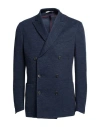 Canali Man Blazer Navy Size 42 Cotton, Wool, Polyester In Blue