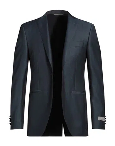 Canali Man Blazer Navy Size 42 Wool, Mohair Wool