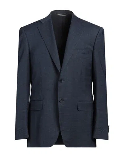 Canali Man Blazer Navy Size 46 Wool, Polyamide, Elastane