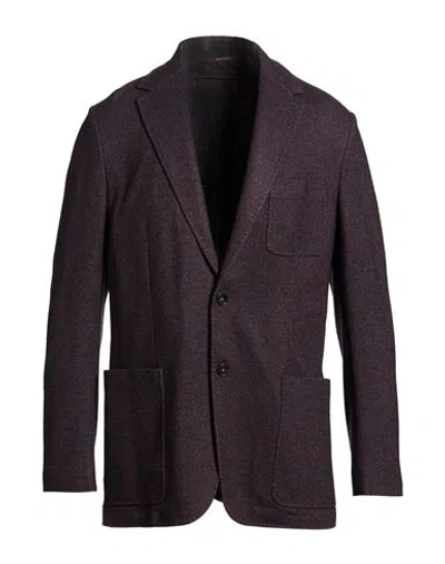 Canali Man Blazer Plum Size 44 Silk, Cashmere In Purple