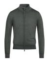 Canali Man Cardigan Dark Green Size 36 Wool, Silk
