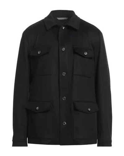 Canali Man Coat Black Size 48 Cashmere