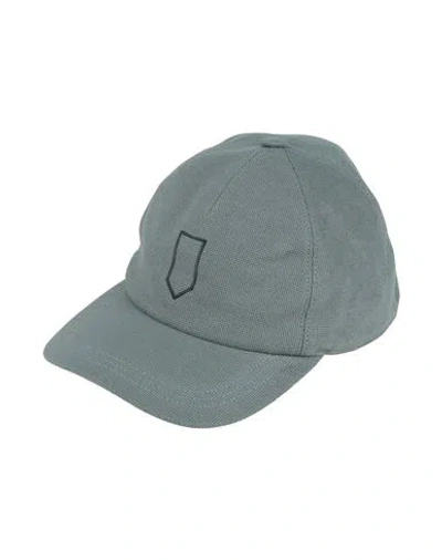 Canali Man Hat Slate Blue Size M Cotton, Elastane