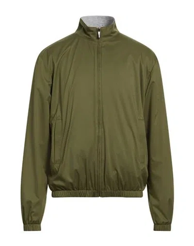 Canali Man Jacket Dark Green Size 36 Polyester