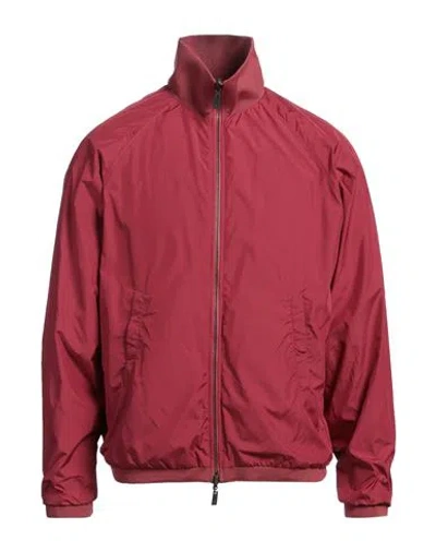 Canali Man Jacket Garnet Size 40 Merino Wool In Red