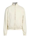 Canali Man Jacket Ivory Size 42 Polyester In Neutral