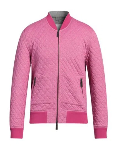 Canali Man Jacket Magenta Size 40 Cotton, Linen, Polyester
