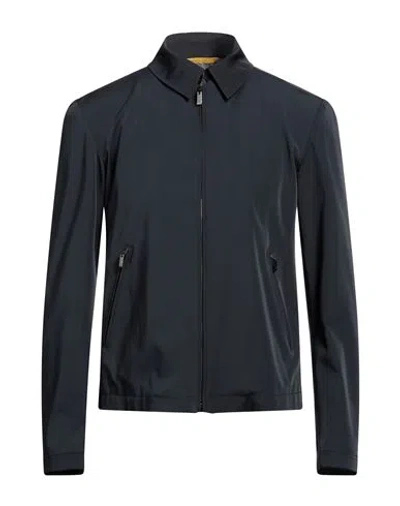 Canali Man Jacket Midnight Blue Size 40 Polyester, Elastane