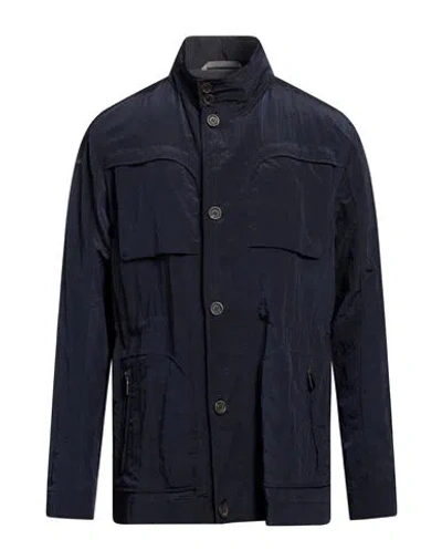 Canali Man Jacket Navy Blue Size 40 Polyamide