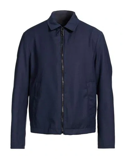 Canali Man Jacket Navy Size 48 Wool In Blue