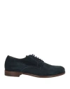 Canali Man Lace-up Shoes Navy Size 6.5 Leather In Navy