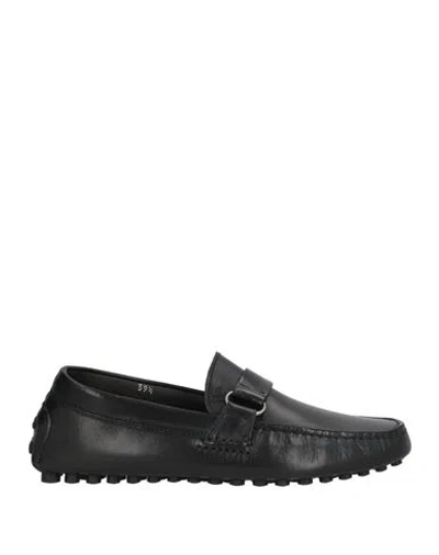 Canali Man Loafers Black Size 6.5 Leather