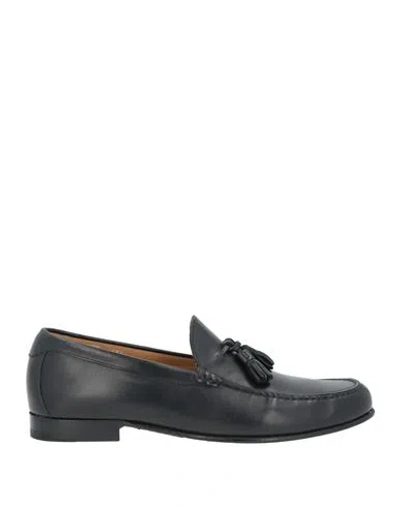Canali Man Loafers Black Size 9 Leather In Multi