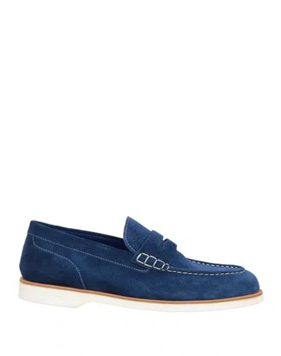 Canali Man Loafers Blue Size 6.5 Leather