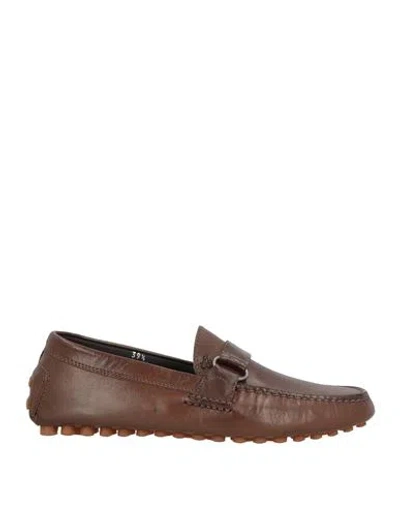 Canali Man Loafers Brown Size 6.5 Leather