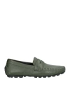 Canali Man Loafers Military Green Size 8.5 Leather