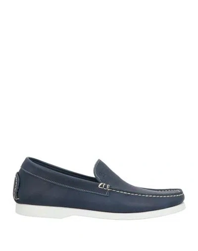 Canali Man Loafers Navy Size 6.5 Leather
