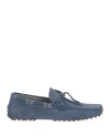 Canali Man Loafers Slate Blue Size 6.5 Leather