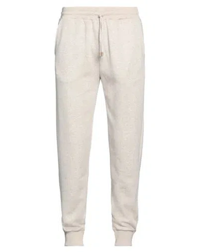 Canali Man Pants Beige Size 40 Cotton, Silk, Polyamide, Leather