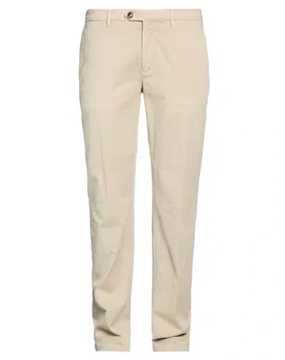 Canali Man Pants Beige Size 44 Cotton, Elastane In Neutral