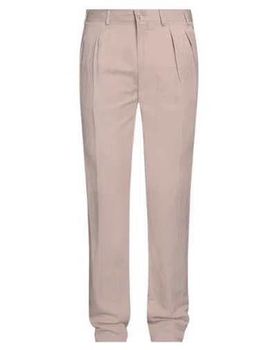 Canali Man Pants Blush Size 38 Linen, Silk In Pink