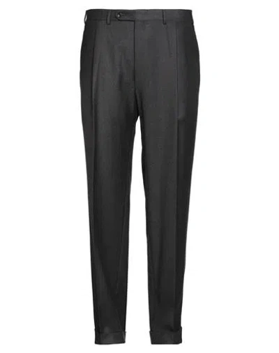 Canali Man Pants Charcoal Size 42 Virgin Wool In Gray